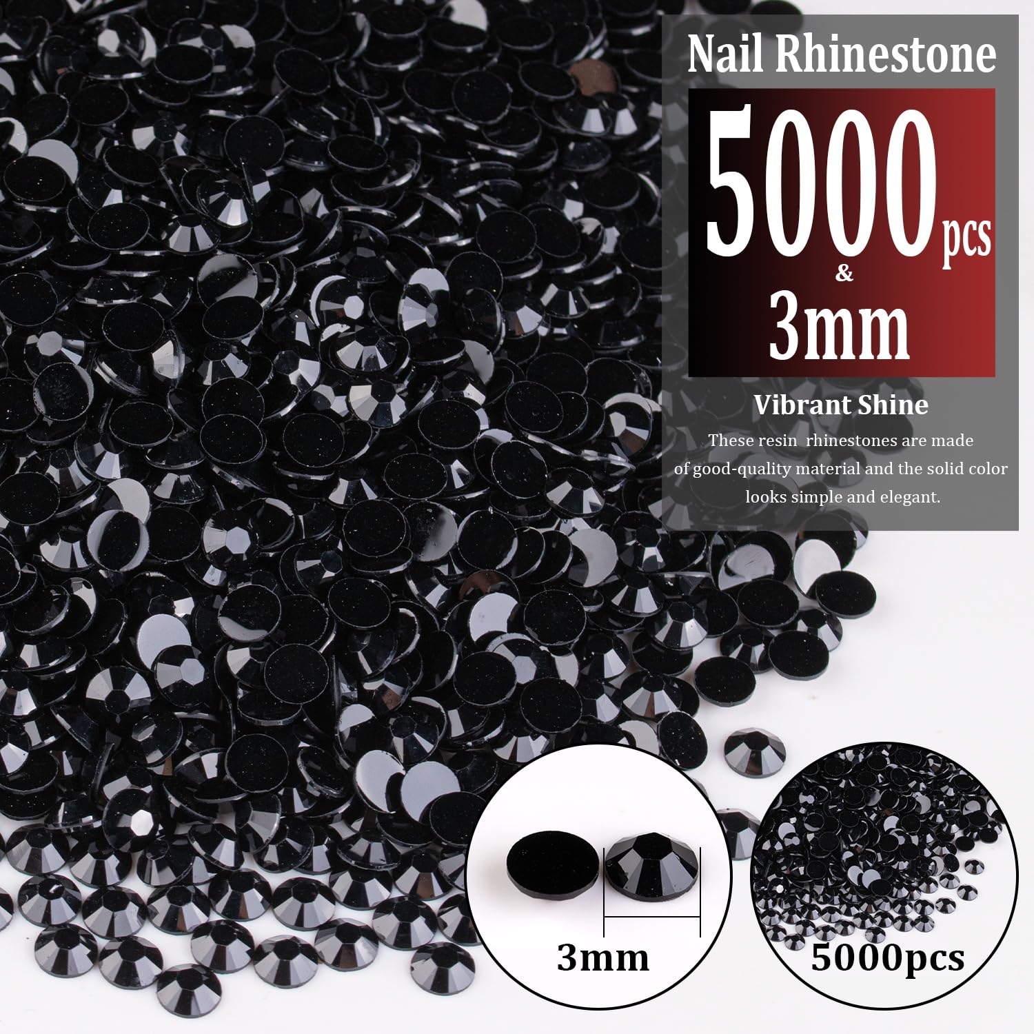 Close up of black jelly rhinestones with tweezers and pickup pencil