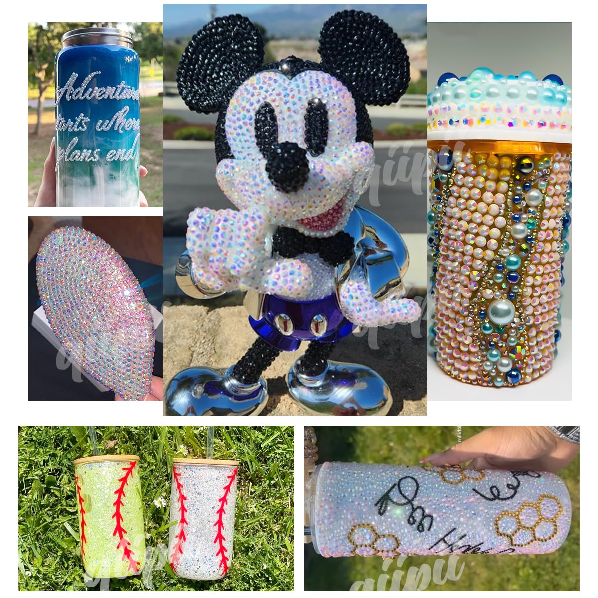 B7000 adhesive tube detail with craft rhinestones accessories