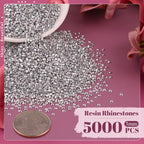 Close-up of 3 millimeter silver flatback crystals