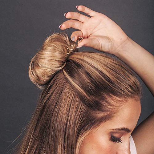 Kitsch bun twist spiral hair pins for women showing the side profile and twist design.