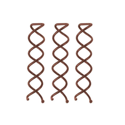 Kitsch spiral hair pins lifestyle view illustrating the brown color blending with hair.