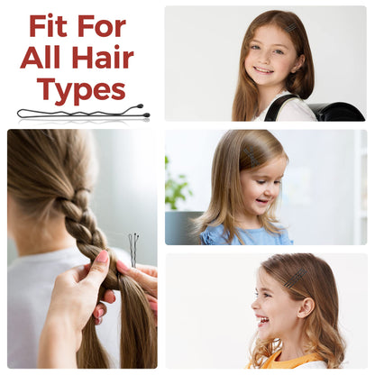 Durable metal hairpins with secure grip design for all hair types
