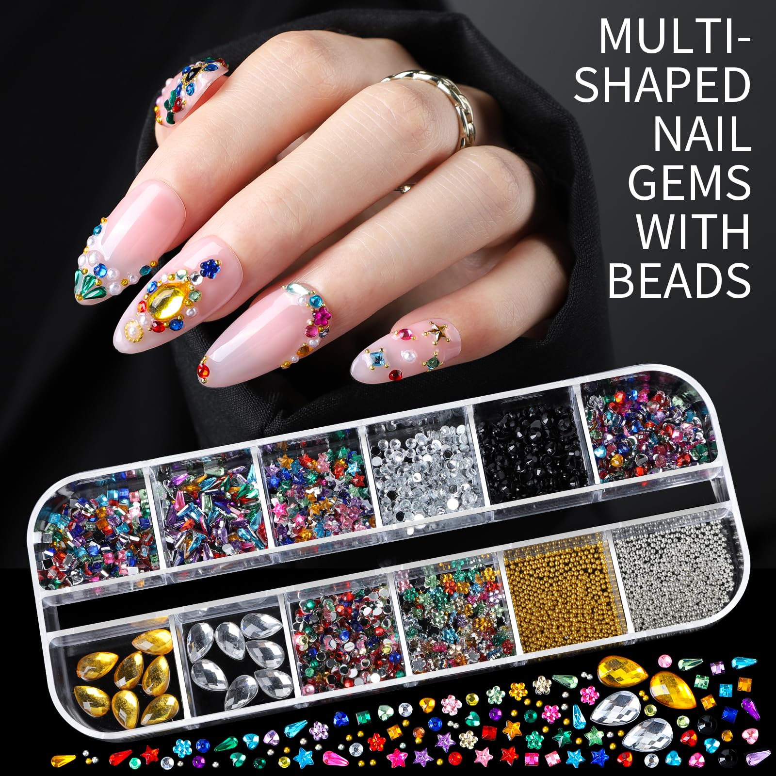 Teenitor 15 sheets gold nail stickers set