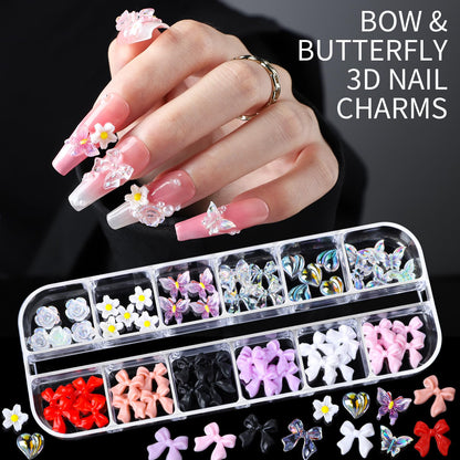Applying gold nail stickers to manicure