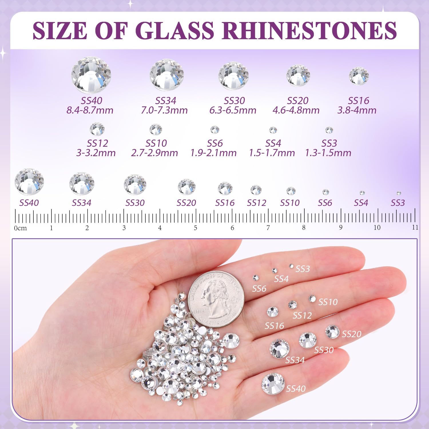 Belleboost rhinestones arranged for nail art design