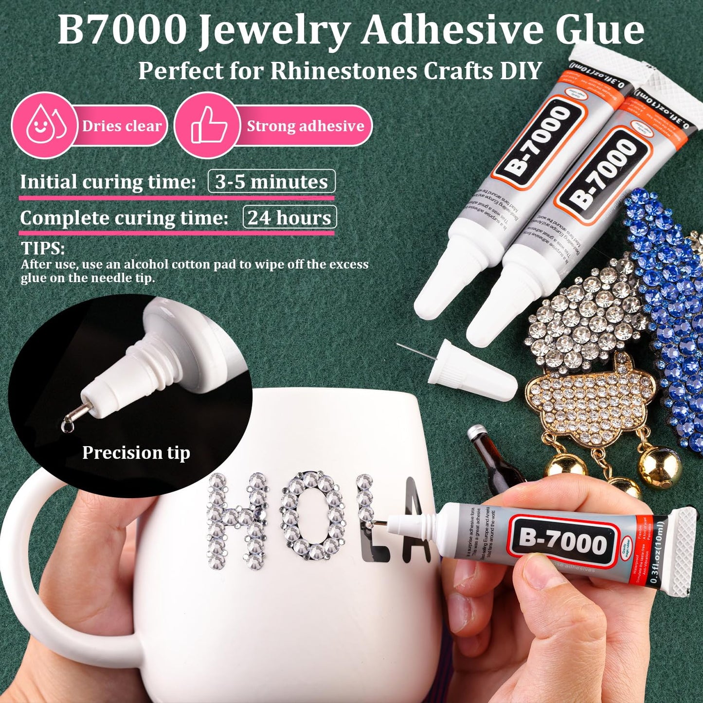 Three tubes of B7000 jewelry adhesive for DIY crafts