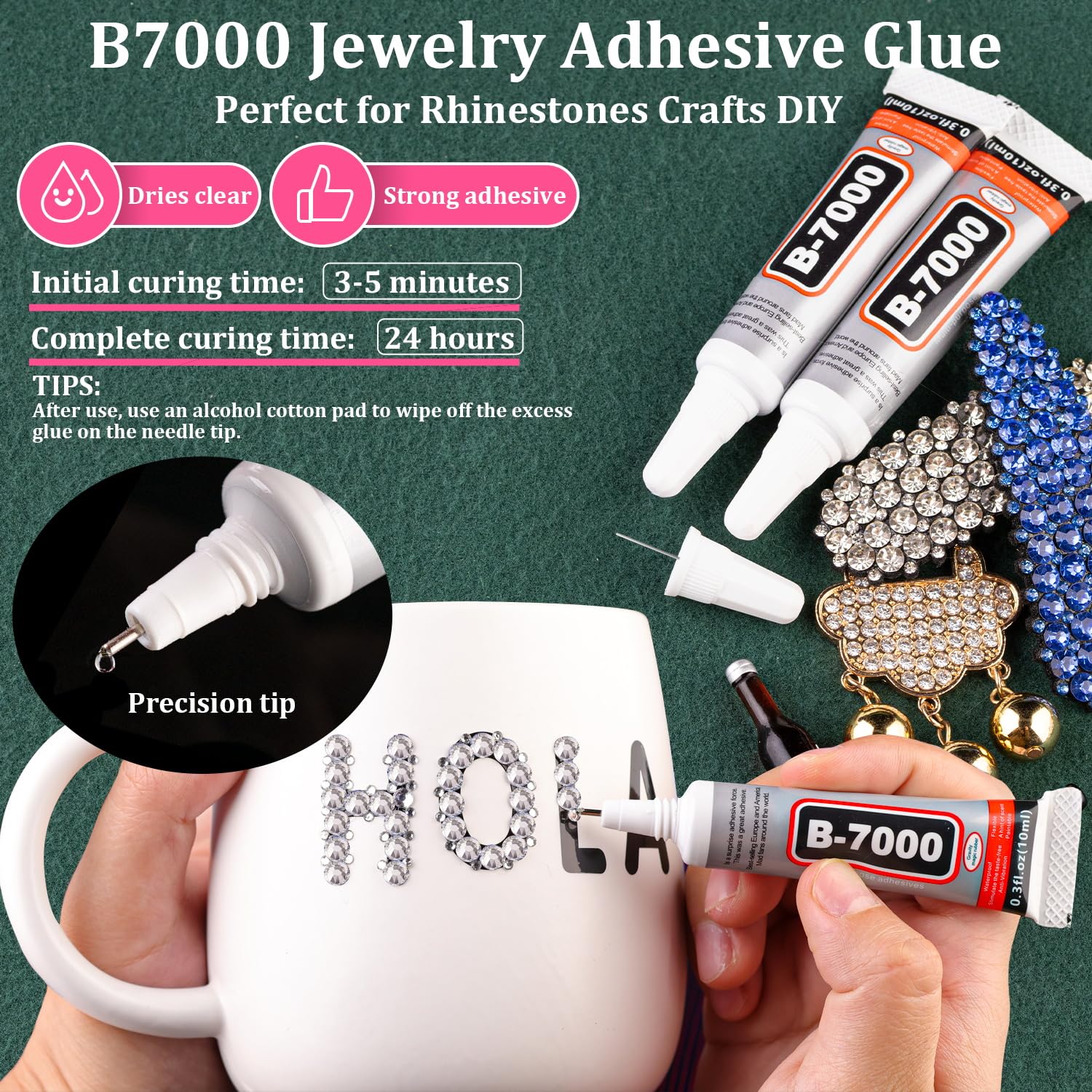Three tubes of B7000 jewelry adhesive for DIY crafts
