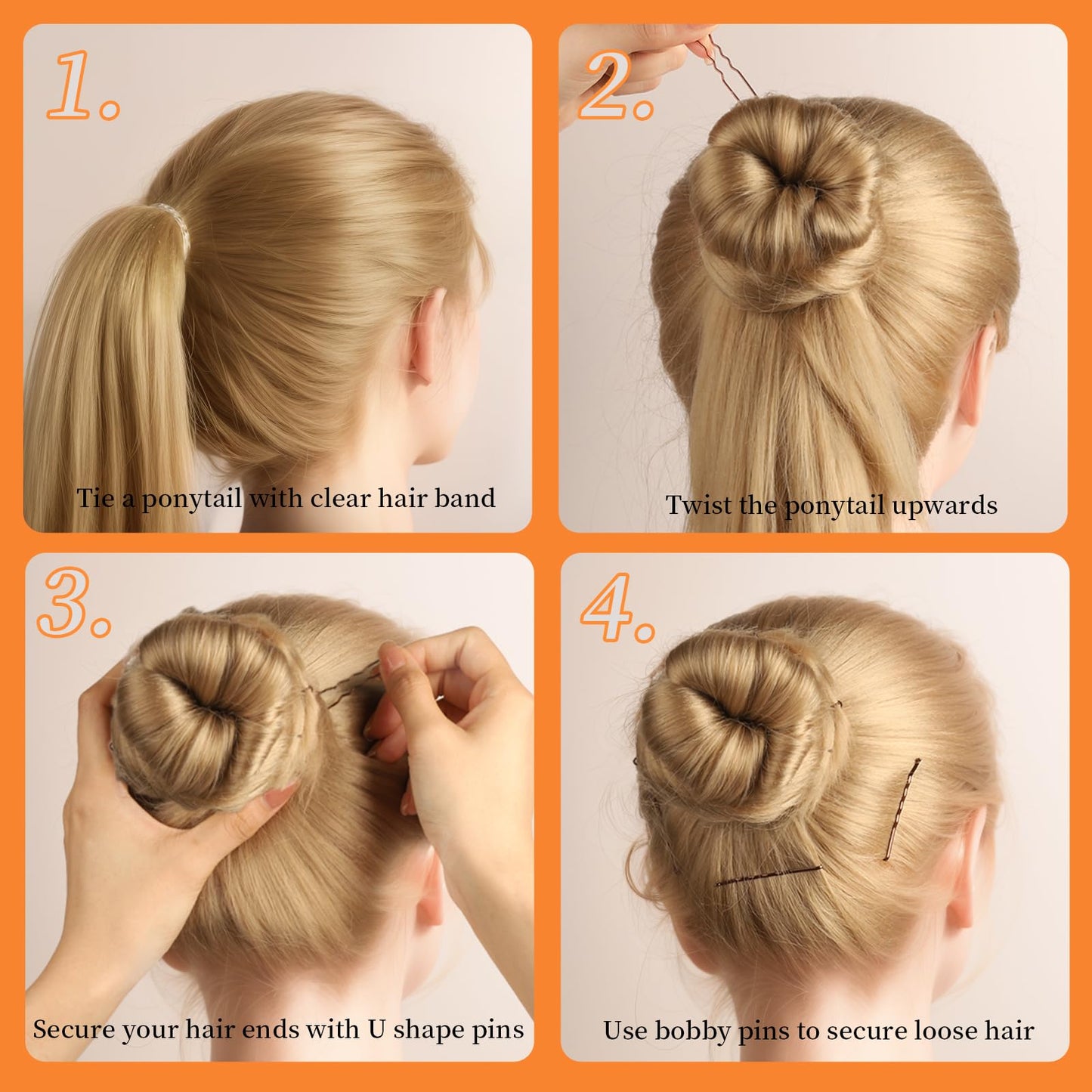 Teenitor premium metal hair grips and clear elastics arranged neatly for bridal updo hairstyling