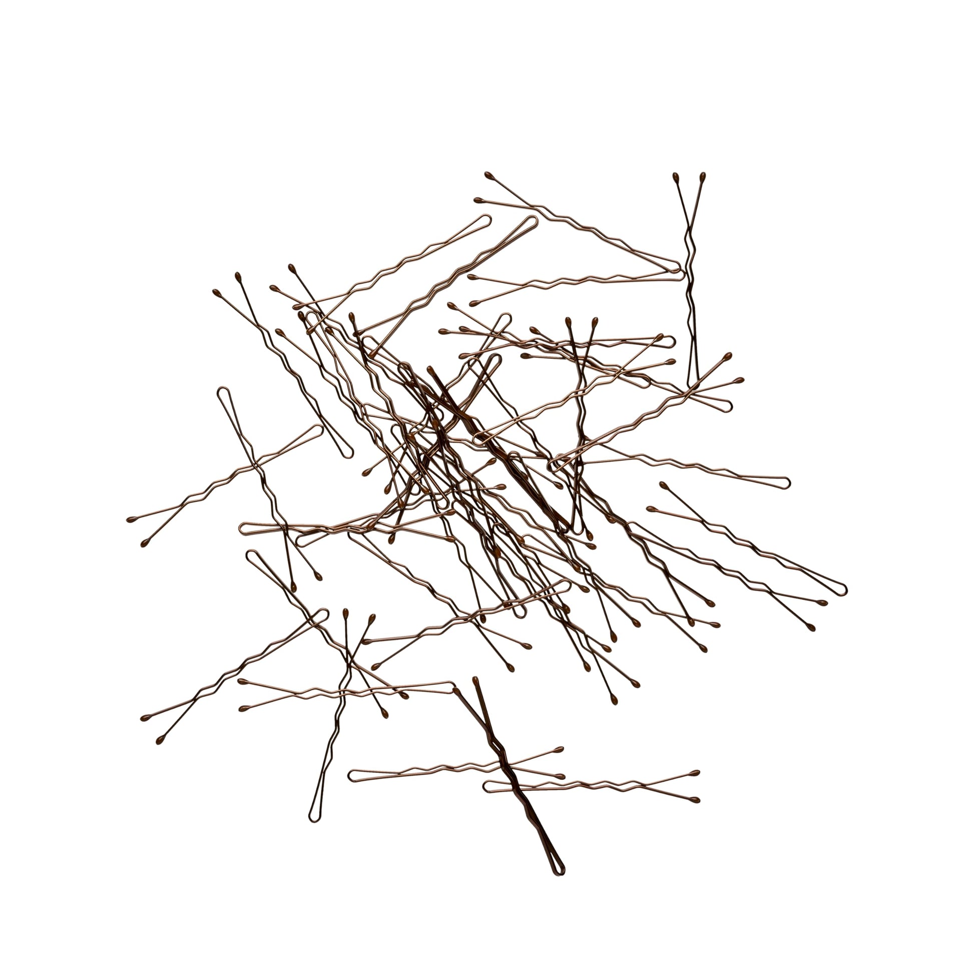 High gloss brown bobby pins for hair styling