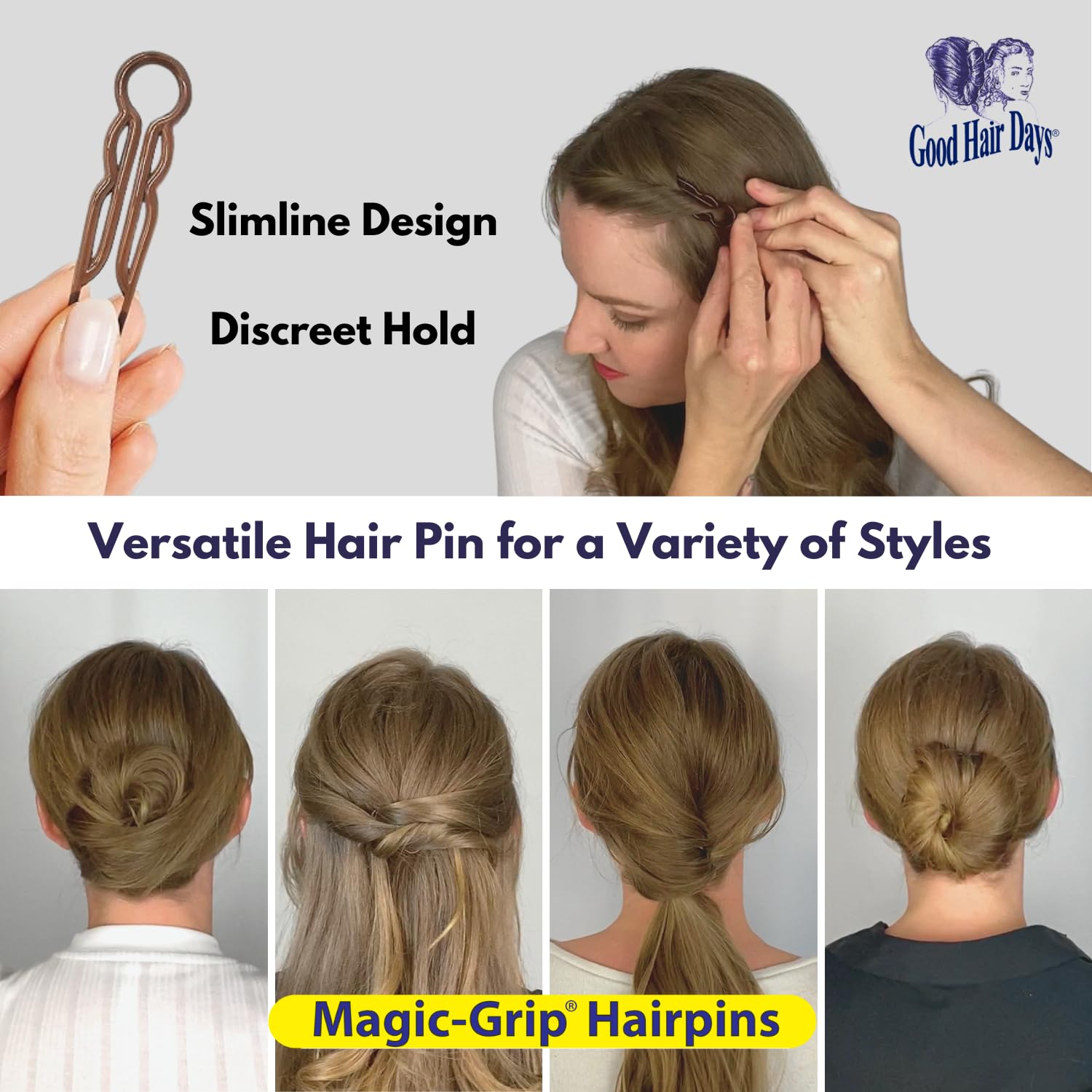 Set of 10 Good Hair Days hair pins packaging