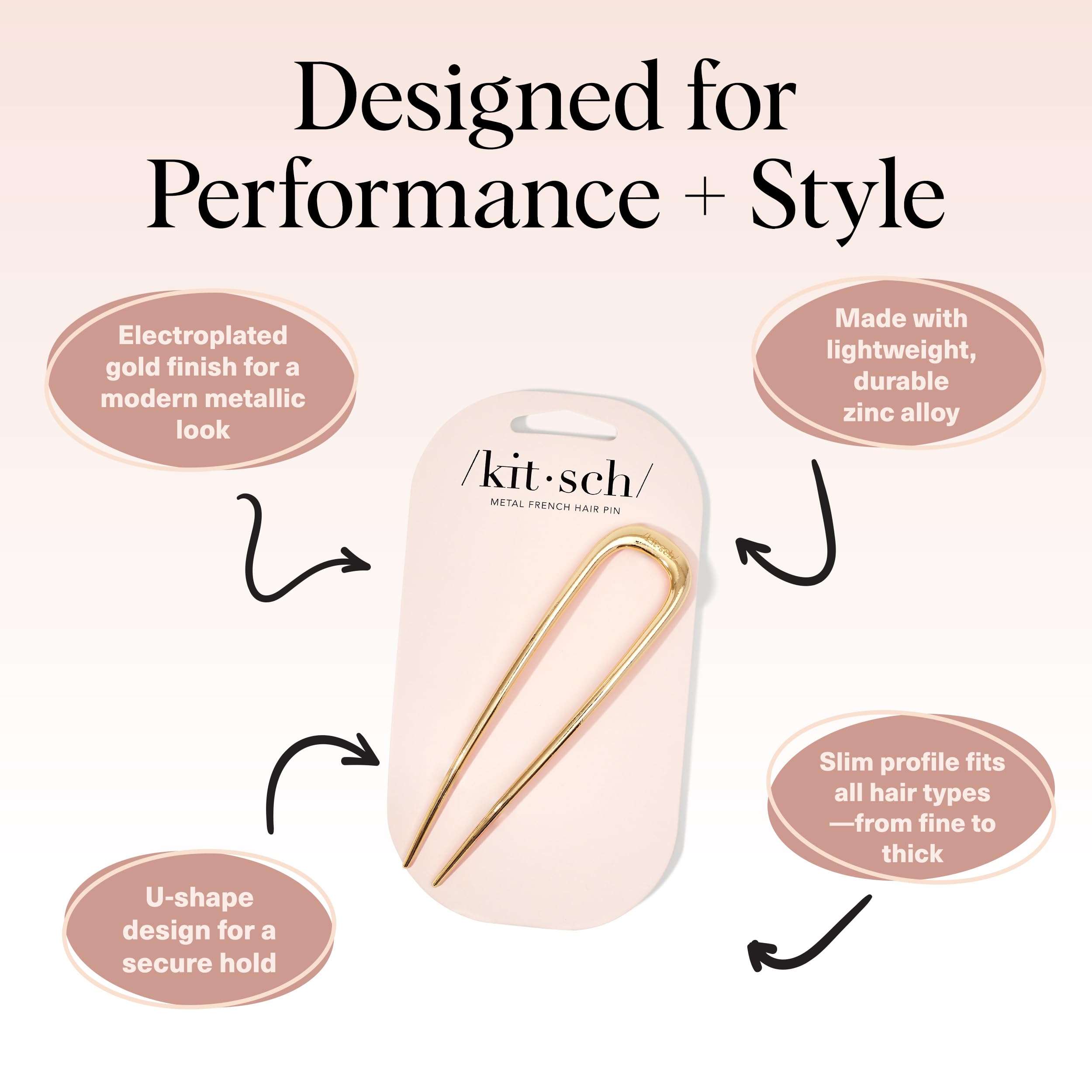 Kitsch luxury gold hair accessory for women with thick hair