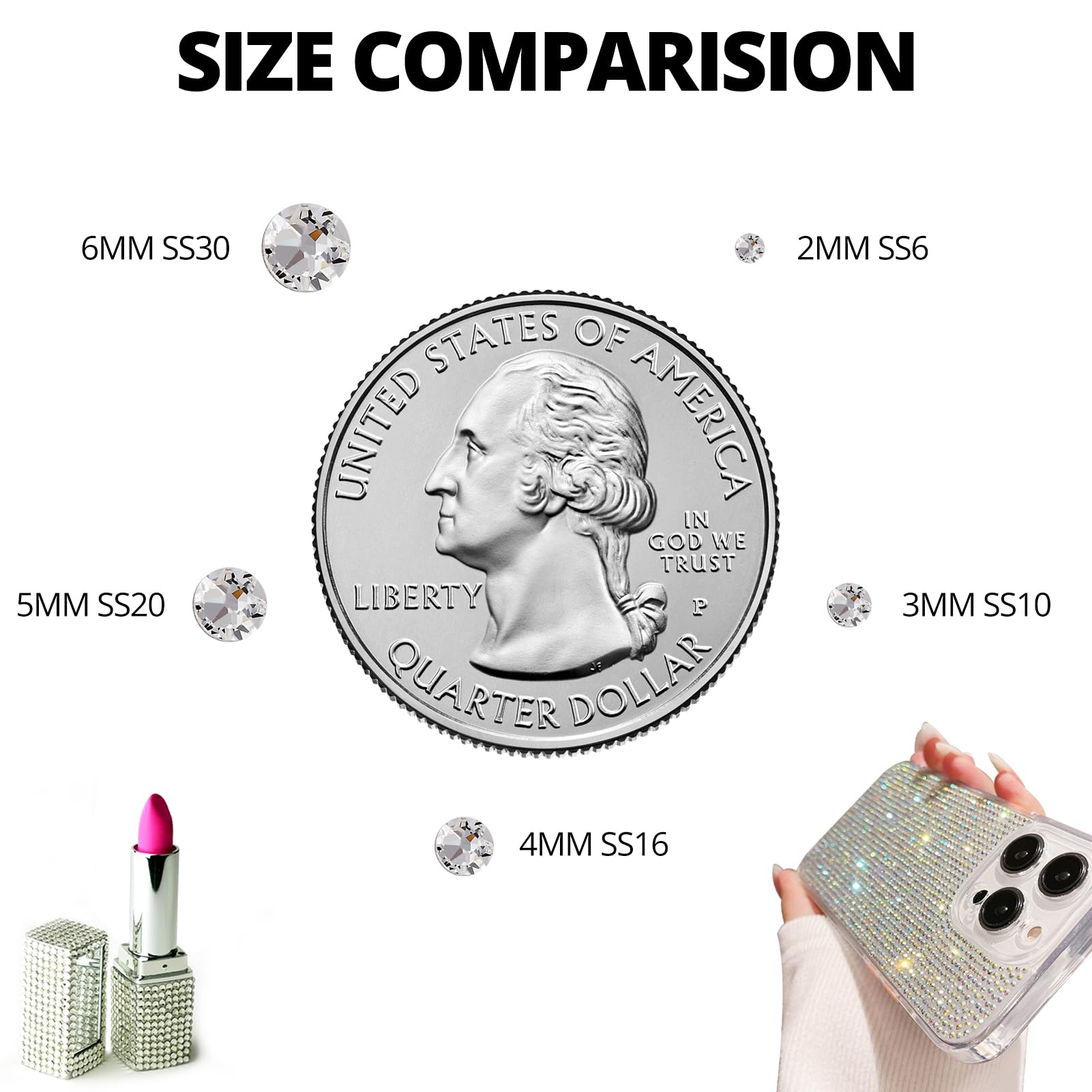 Hand using wax picker tool to apply rhinestones to a craft project