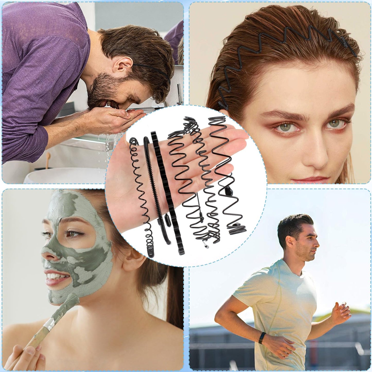 Adjustable metal hair band for slicked back style