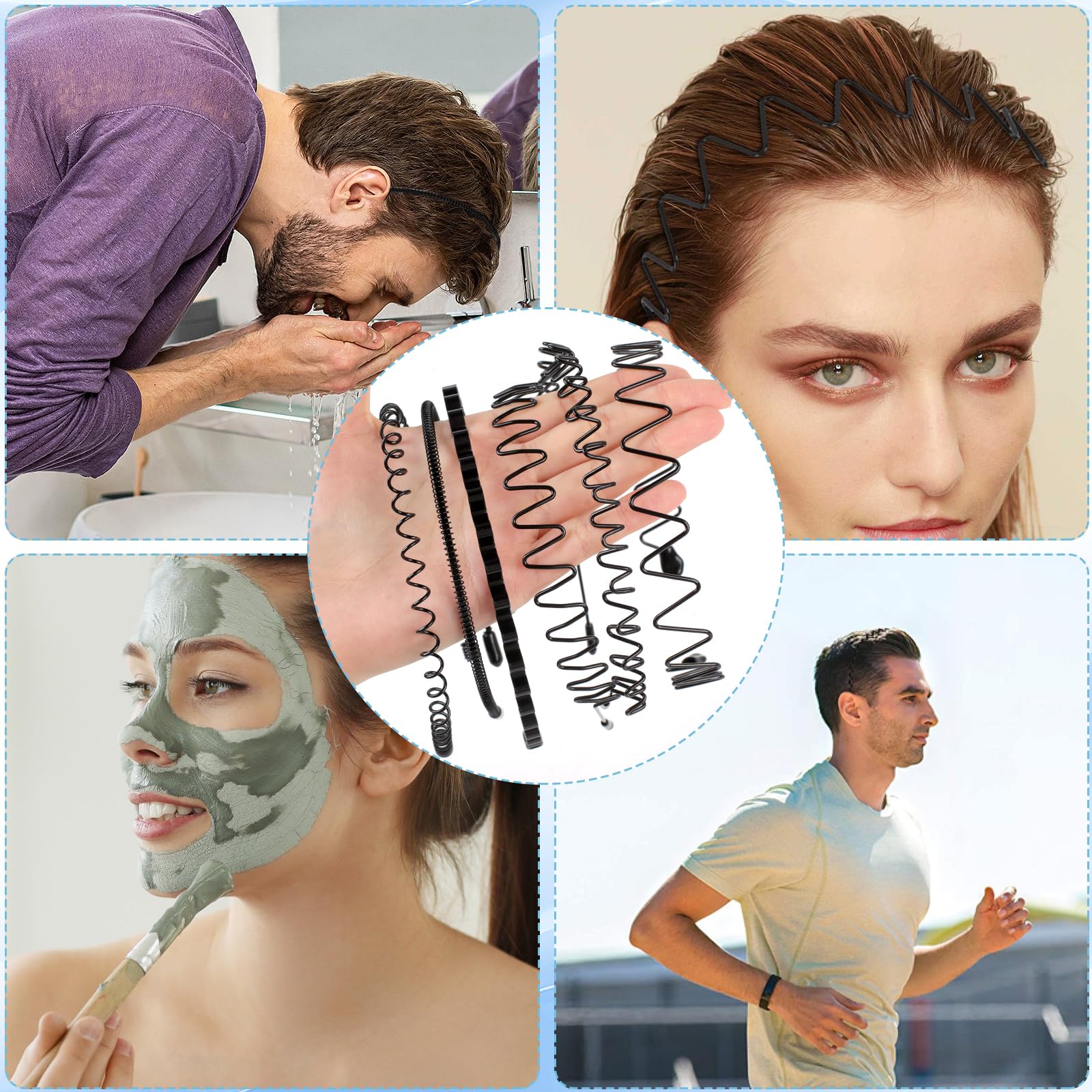 Adjustable metal hair band for slicked back style