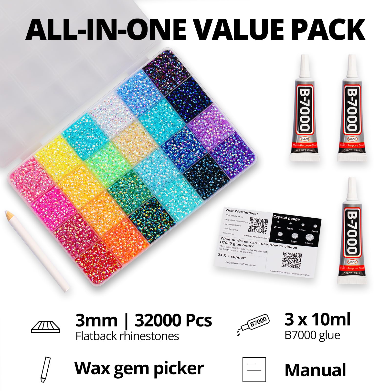 Close up of 3mm multicolored flatback resin rhinestones for crafts