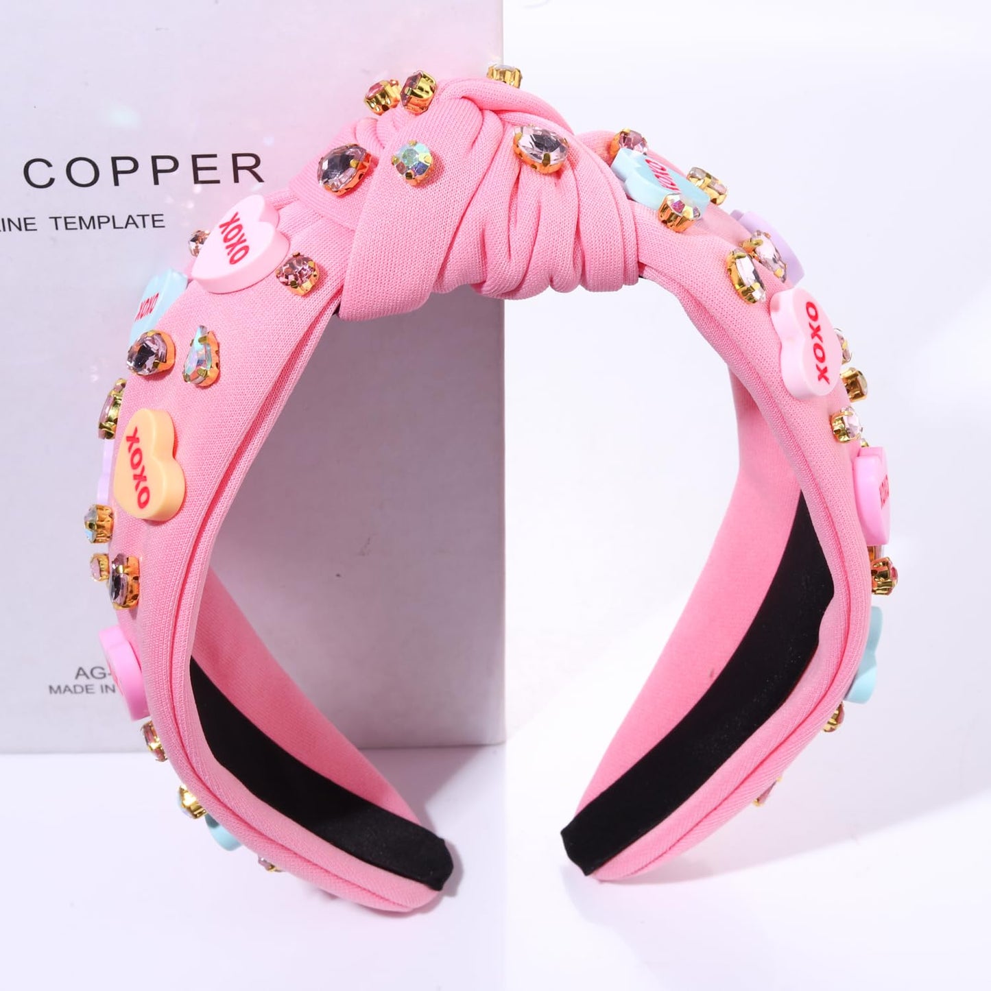 High quality fabric texture of imported Valentine's headband