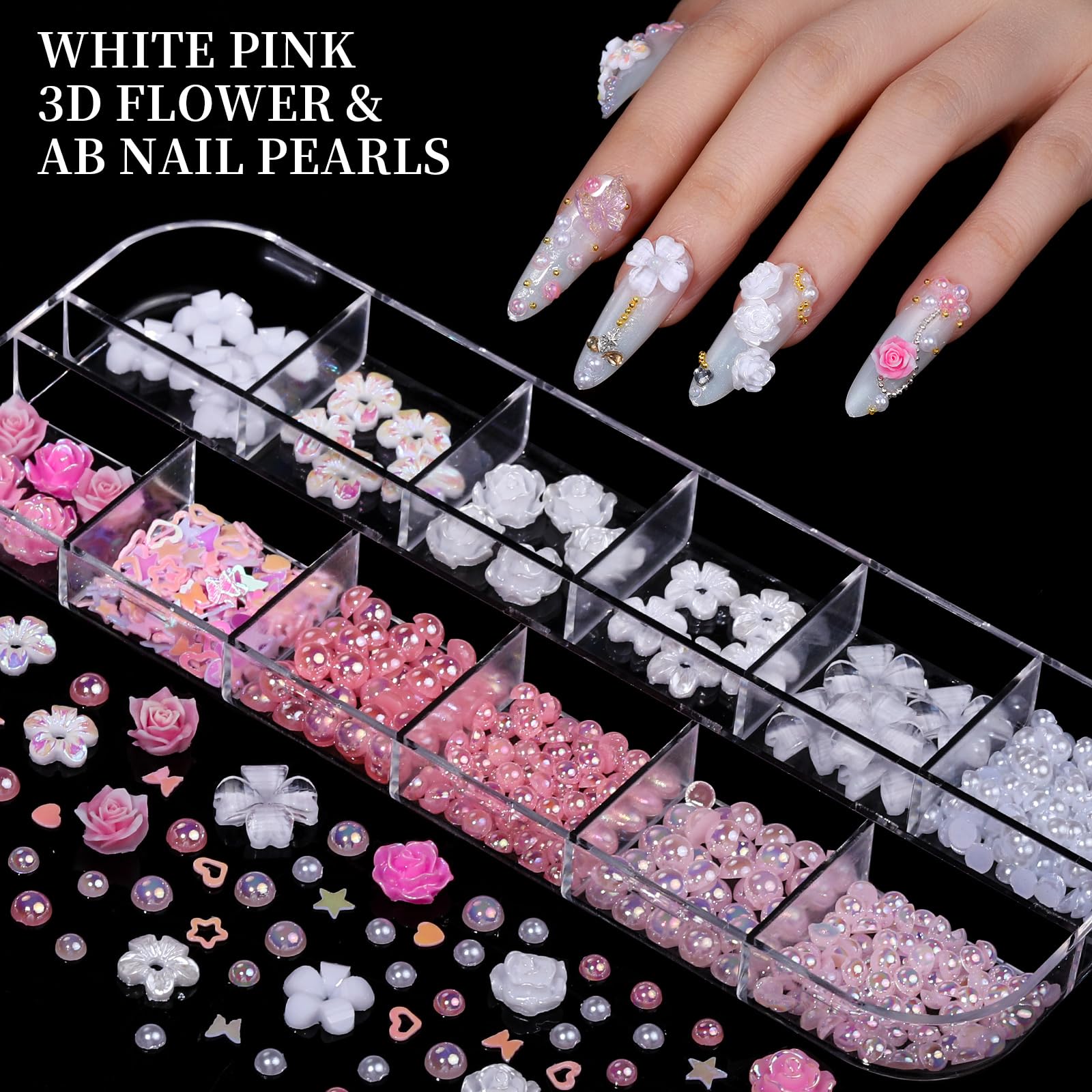 Professional nail art tools including wax pencil and tweezers