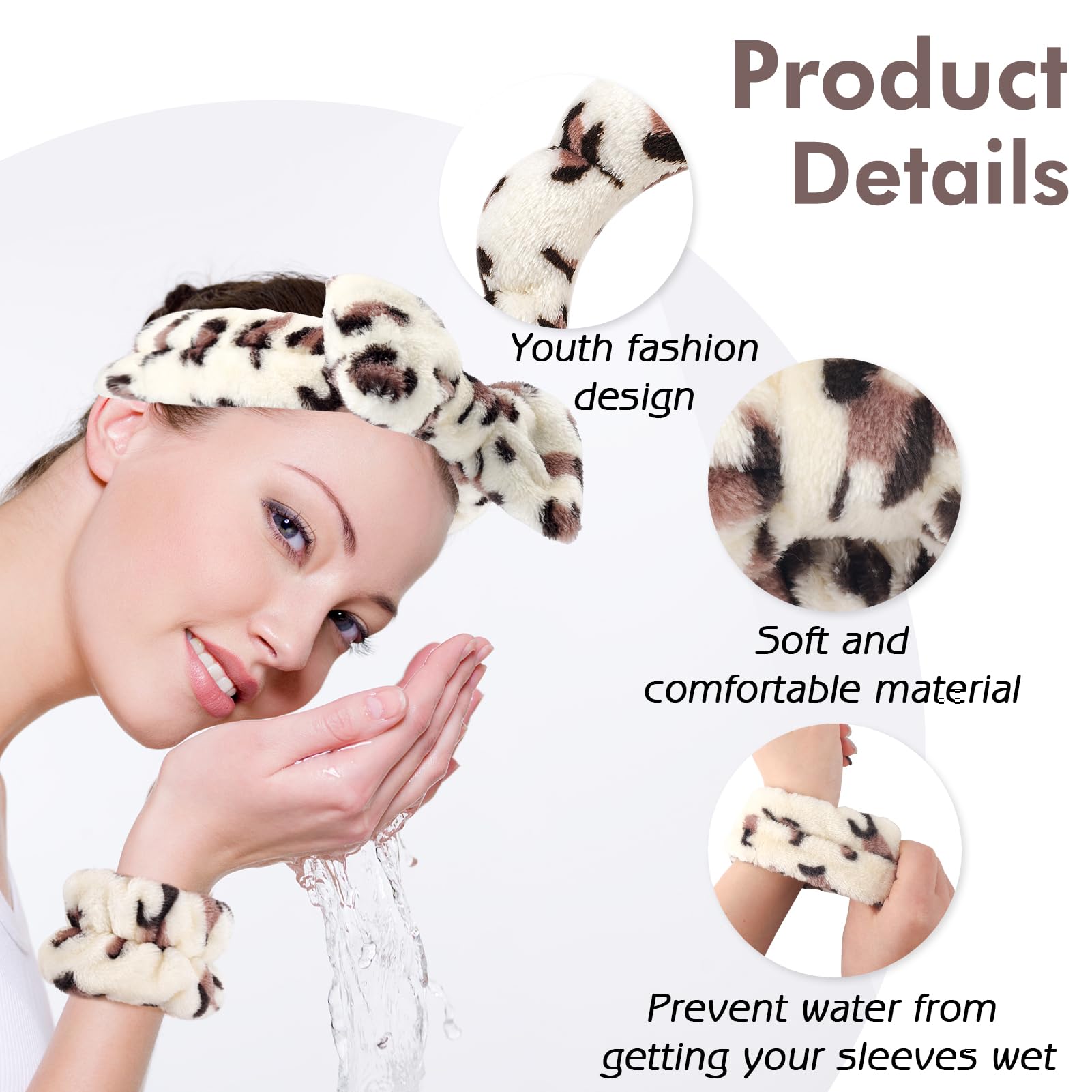 Close up of Zkptops sponge padded skincare headband texture