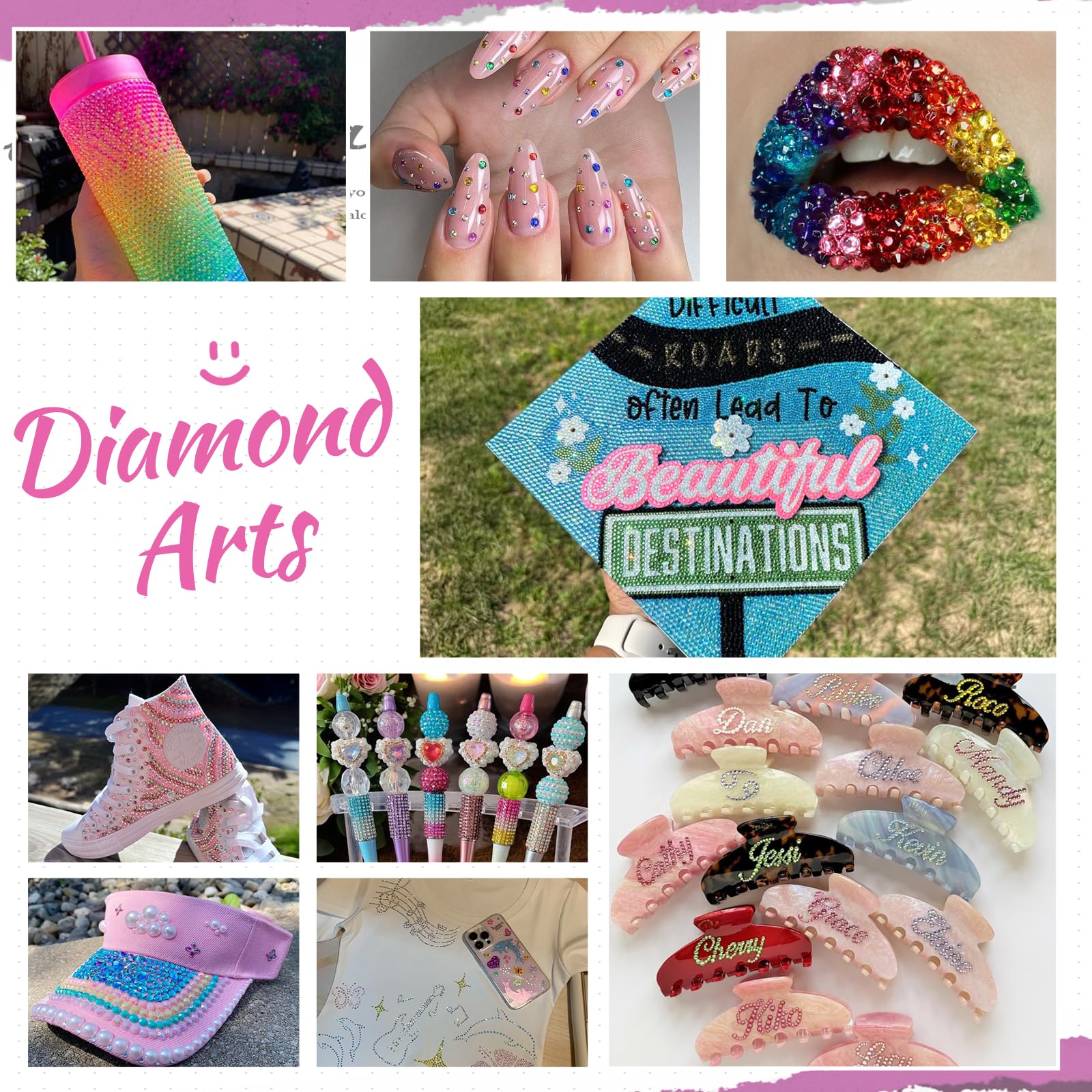 Zefy bedazzling kit showing 40 different colors of resin gems