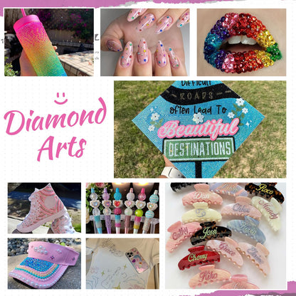 Zefy bedazzling kit showing 40 different colors of resin gems