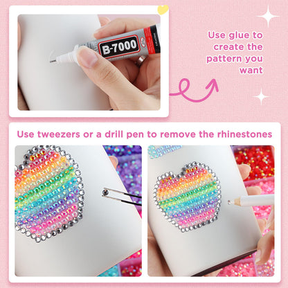 Zefy craft organizer box with 32000 rhinestones and tools