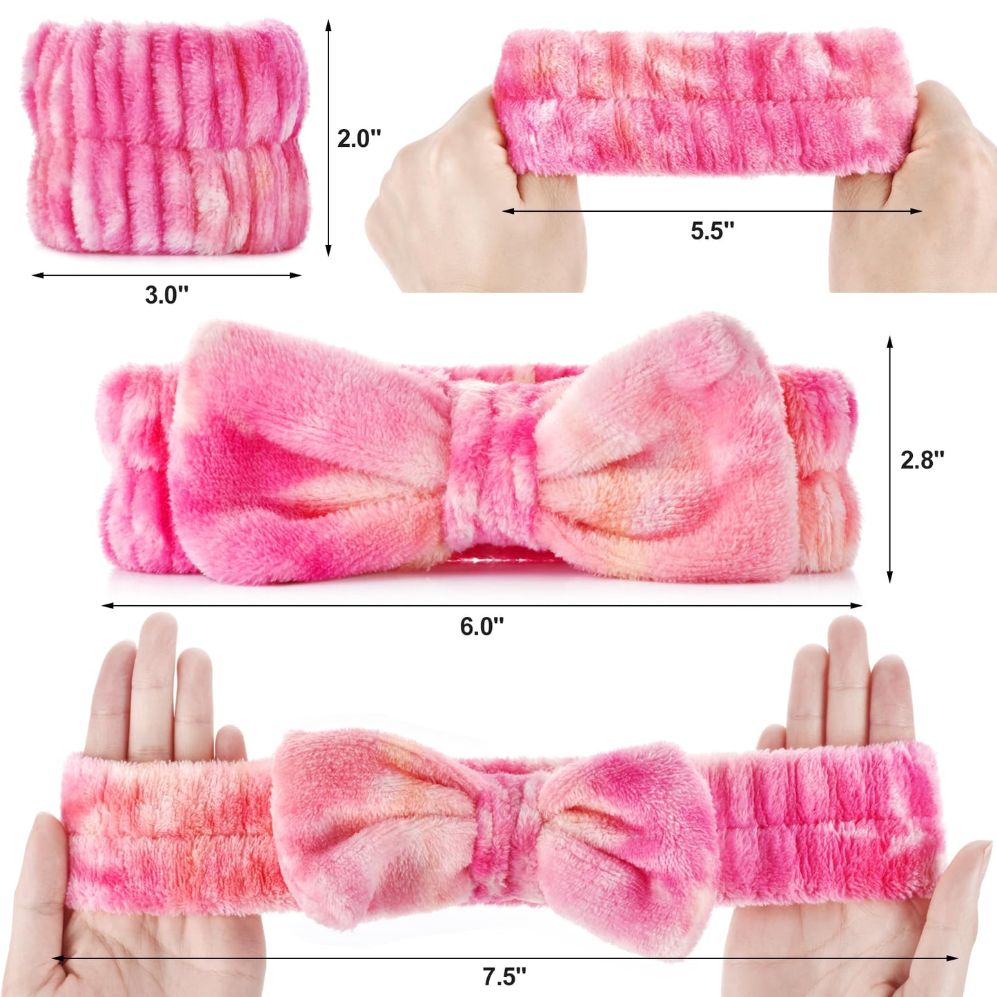 Wteehn absorbent wristbands for face washing demonstration