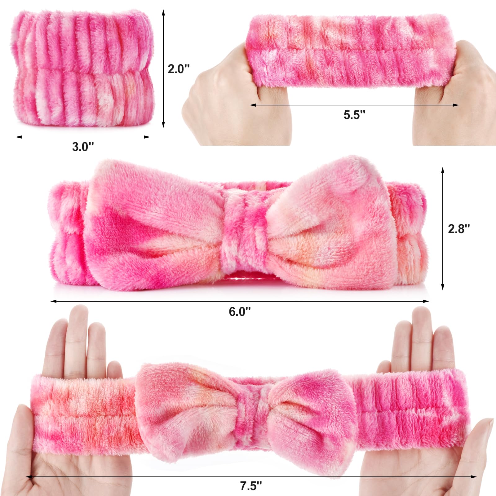 Wteehn absorbent wristbands for face washing demonstration
