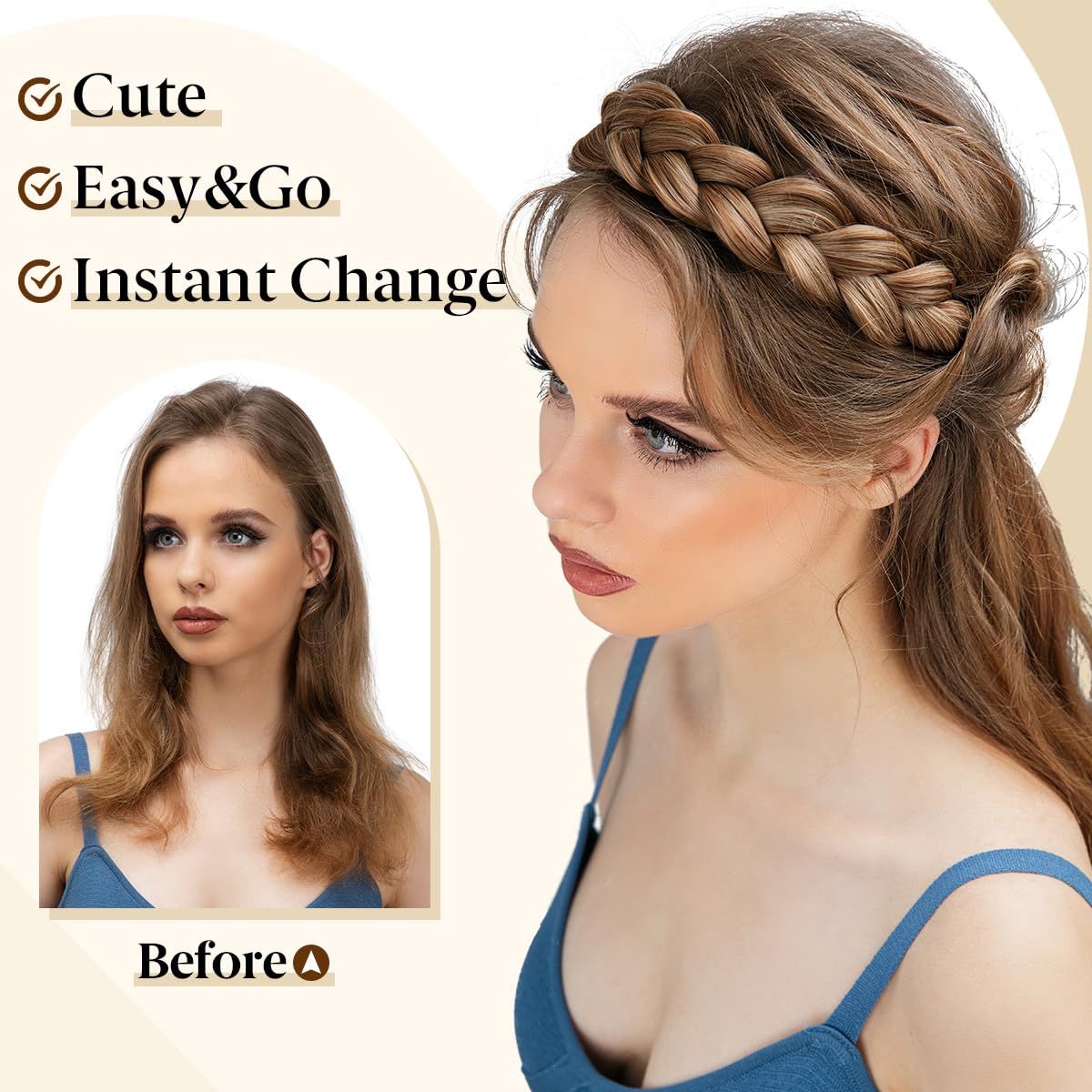 Handmade braid hairband accessories for women