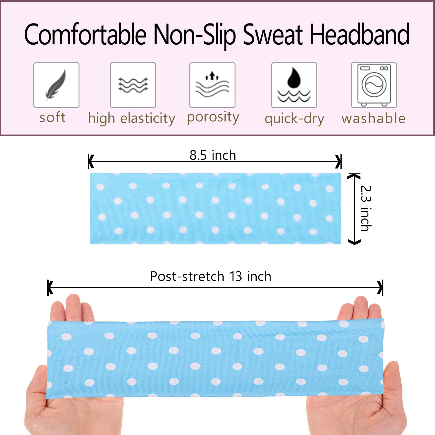 Leeven non slip soft fabric hairbands for women and girls