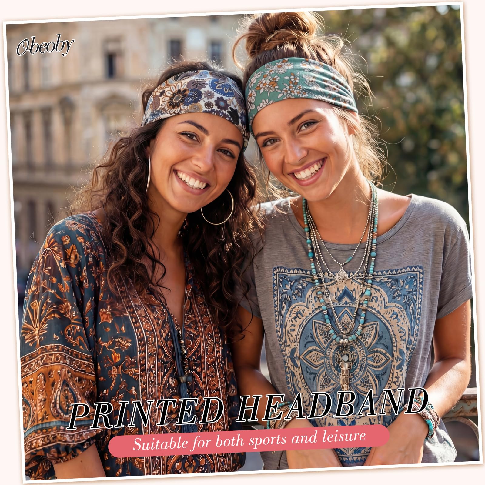 Obeoby sports hair band worn for yoga practice