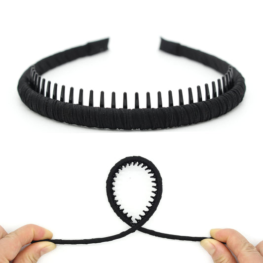 Close up view of Wovowowo hairband teeth comb design