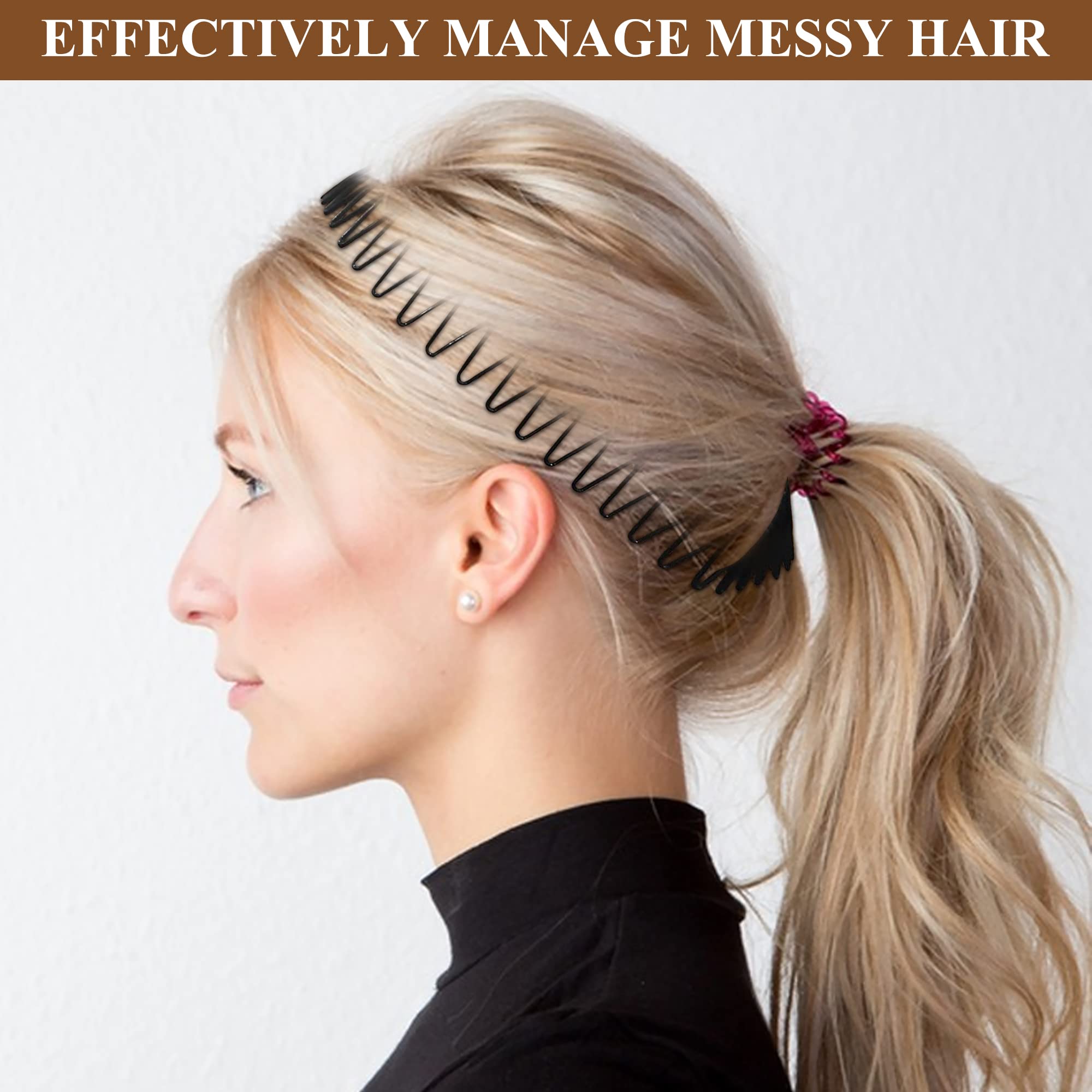 Top down view of circular stretch comb headband dimensions