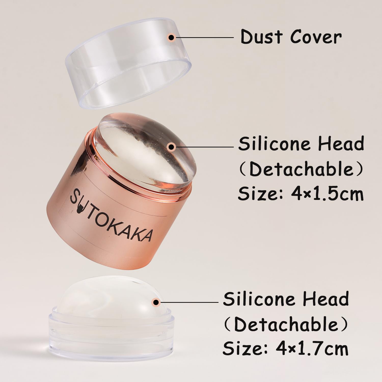 Close up of clear jelly stamper for French manicure tips