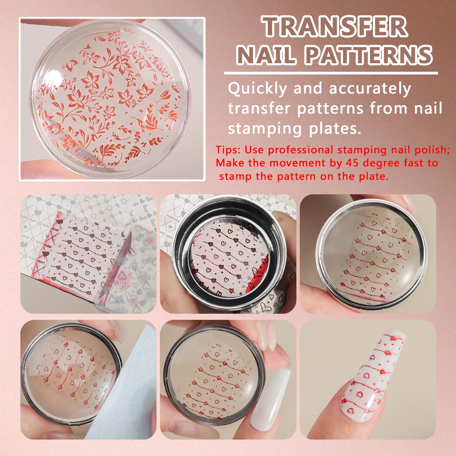 Transparent silicone stamper head detail for precise nail art
