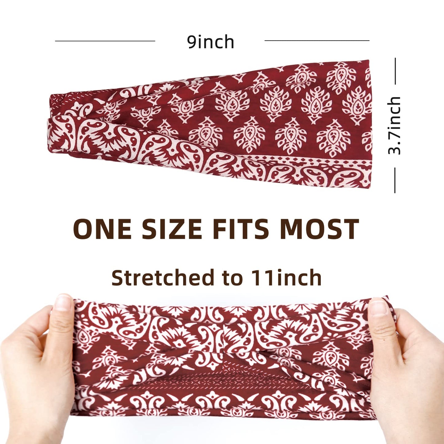 Woman wearing Huachi wide non slip headband