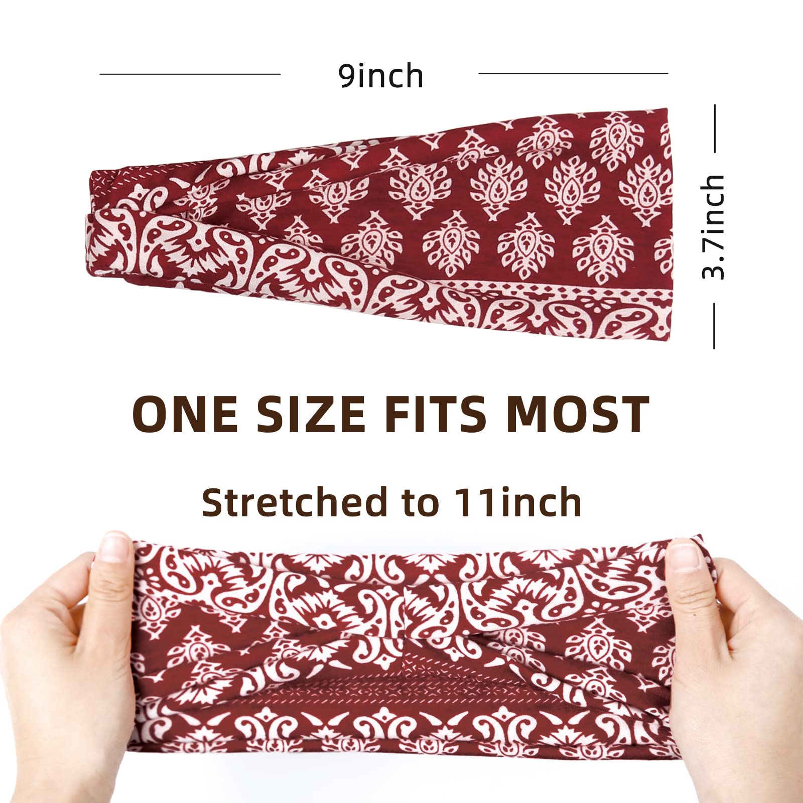 Woman wearing Huachi wide non slip headband