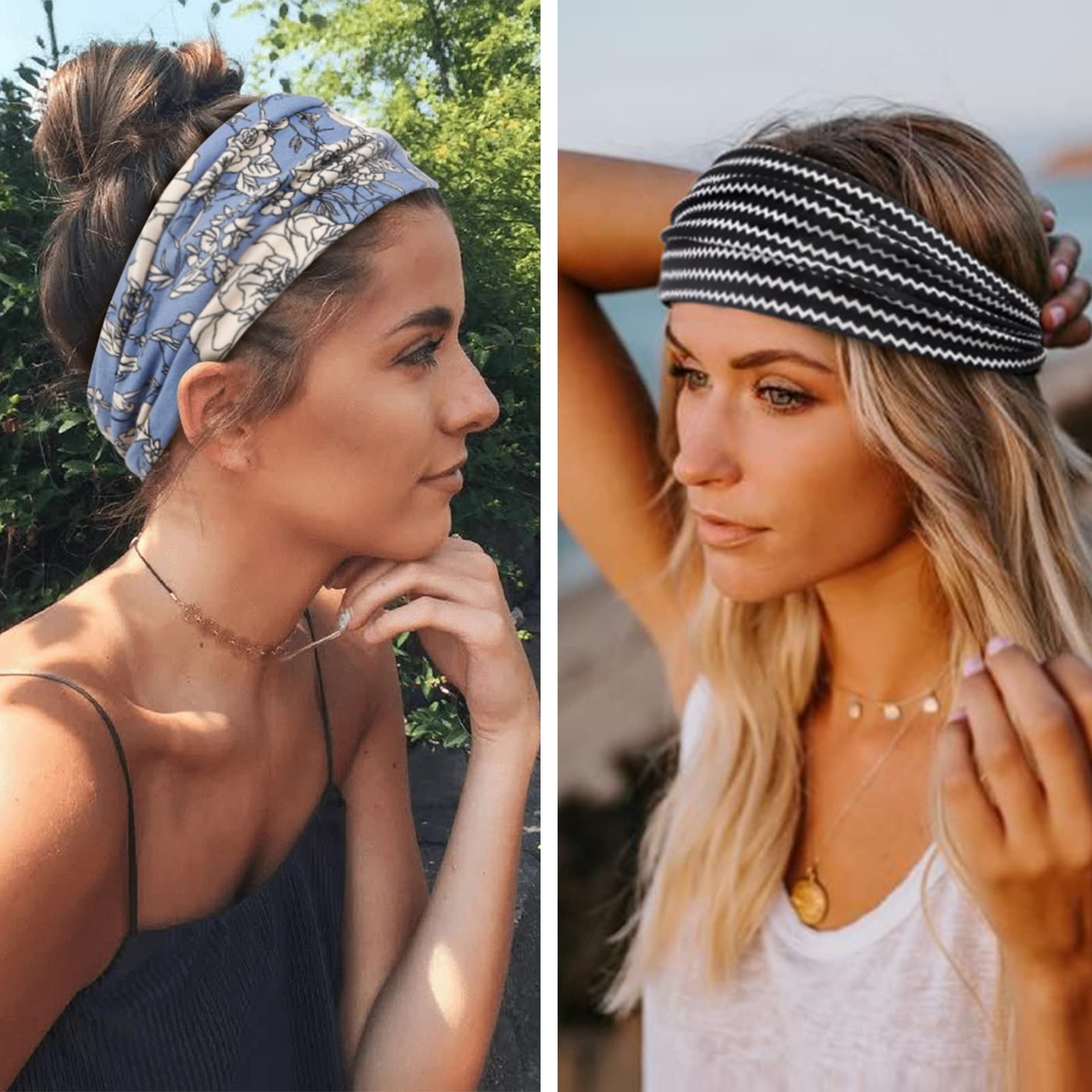 Huachi sweat wicking workout headwraps