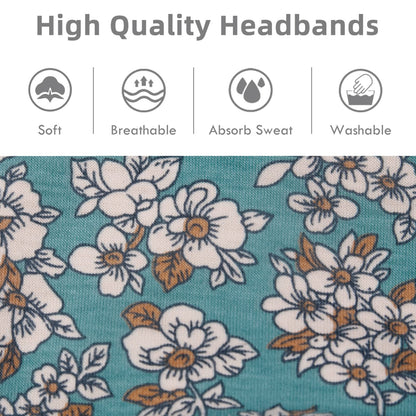 Assorted boho floral patterns of Huachi headbands