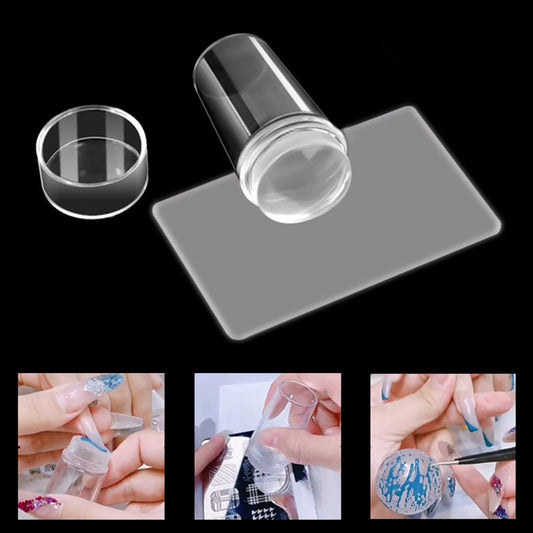 Close up of clear silicone jelly head for nail art