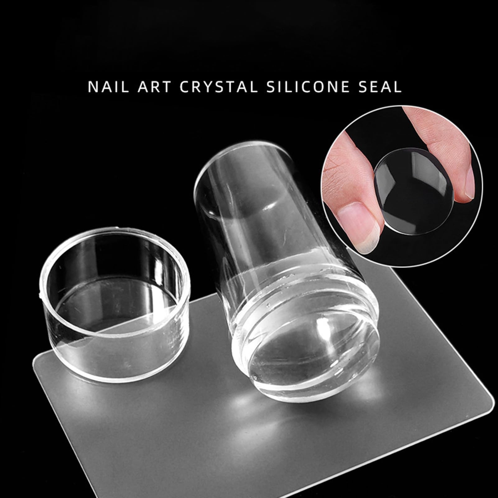 Plastic handle nail stamper with included scraper tool