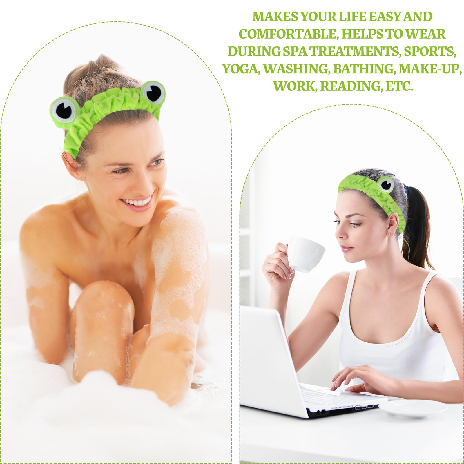 Packaging of Jowmoy Green Frog Eye Elastic Headband 1 pack