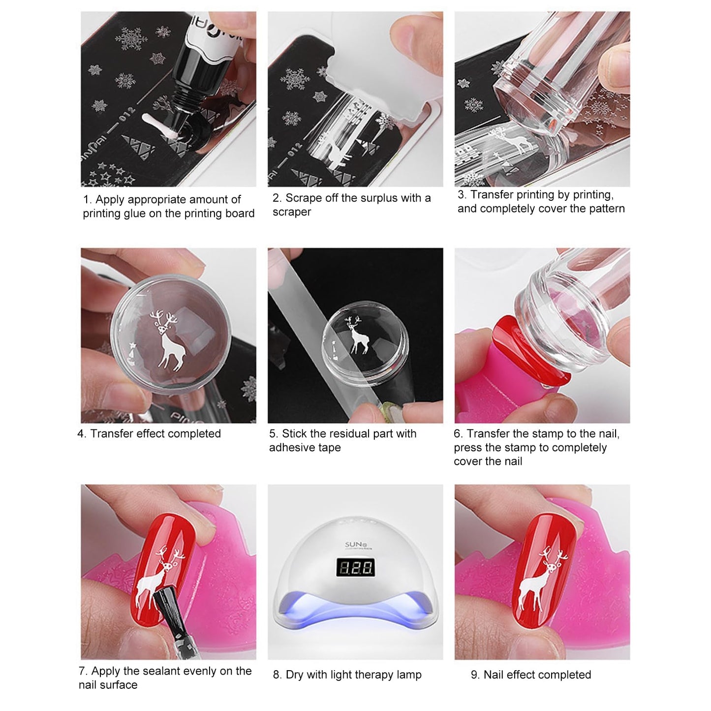 Soft silicone stamper for DIY home salon nail design