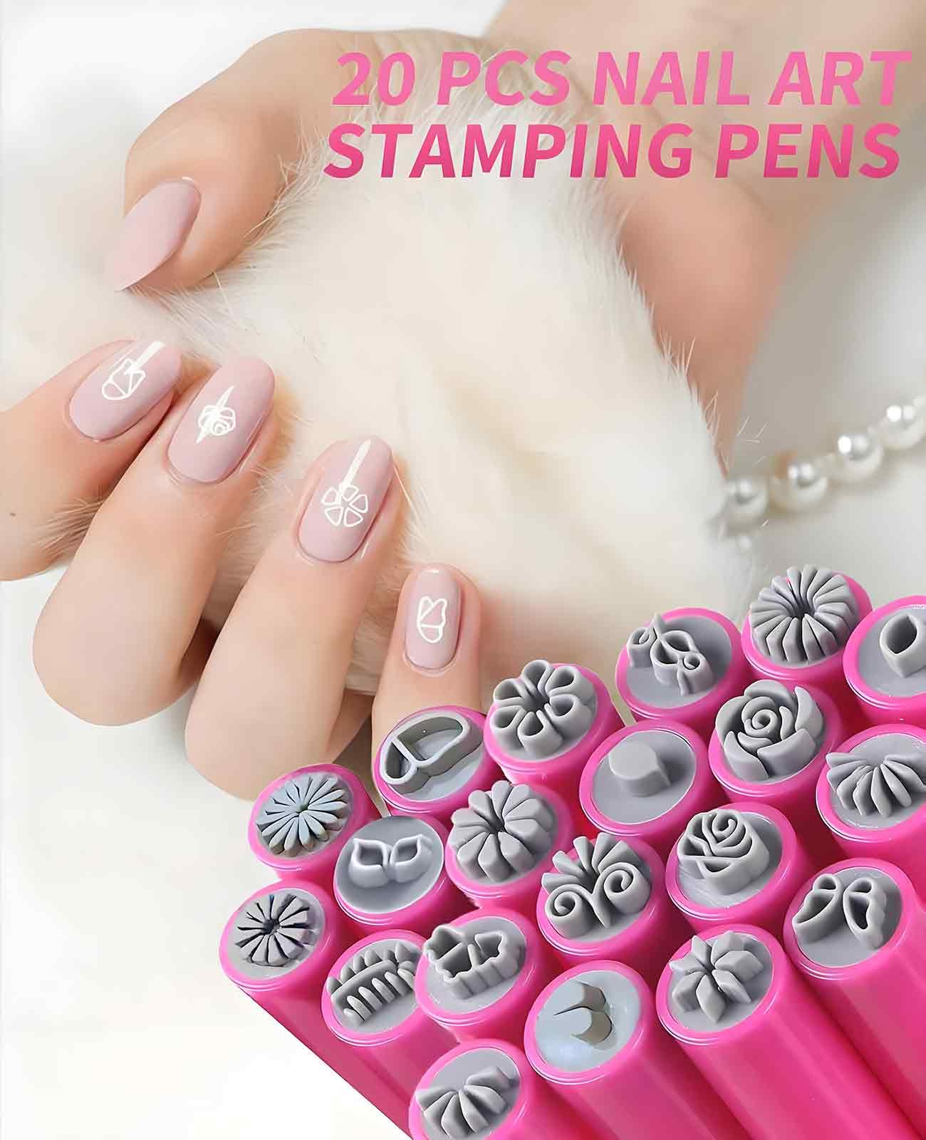 Detailed view of Geyynow nail art stamp pen silicone tip