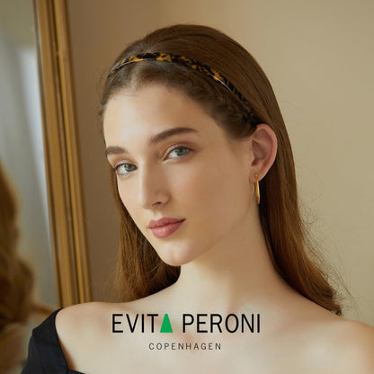Side profile of Evita Peroni thin resin headband for women