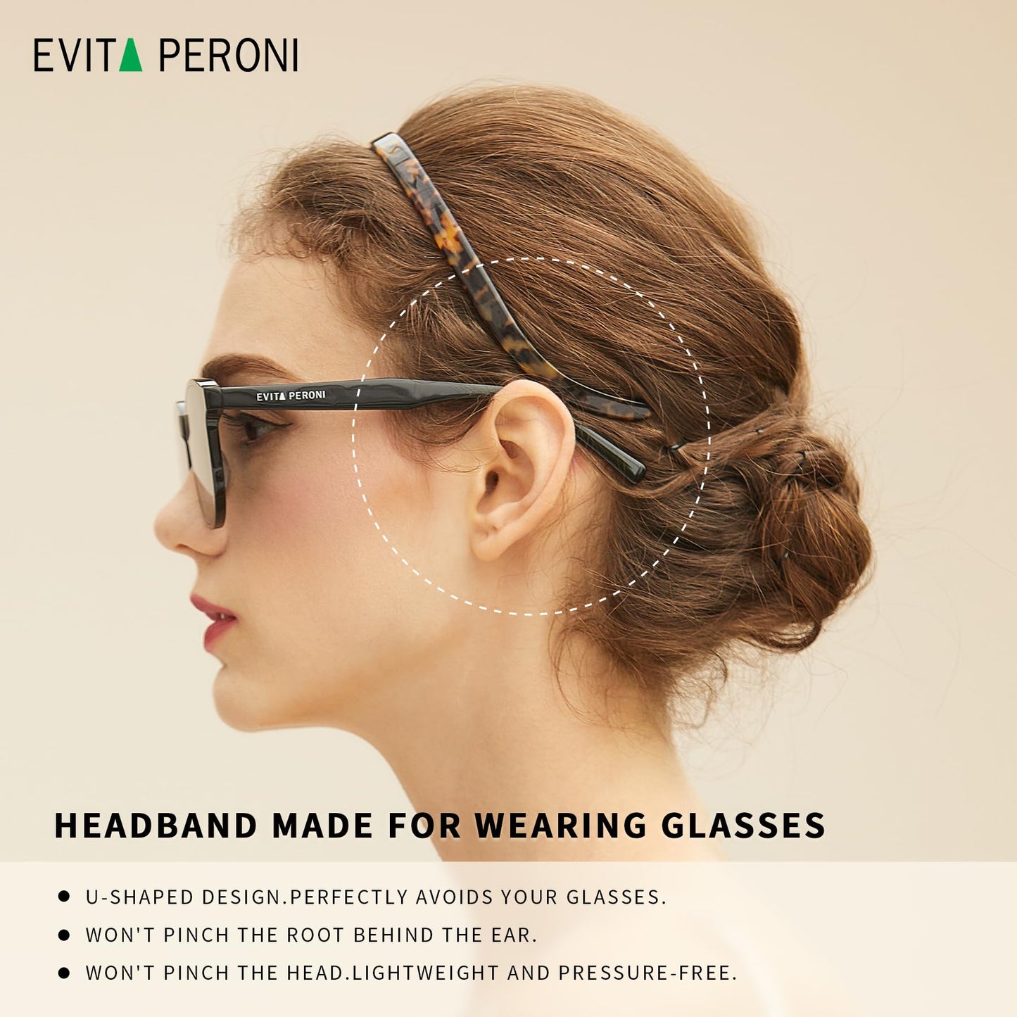 Evita Peroni eyewear-friendly hair band on a mannequin