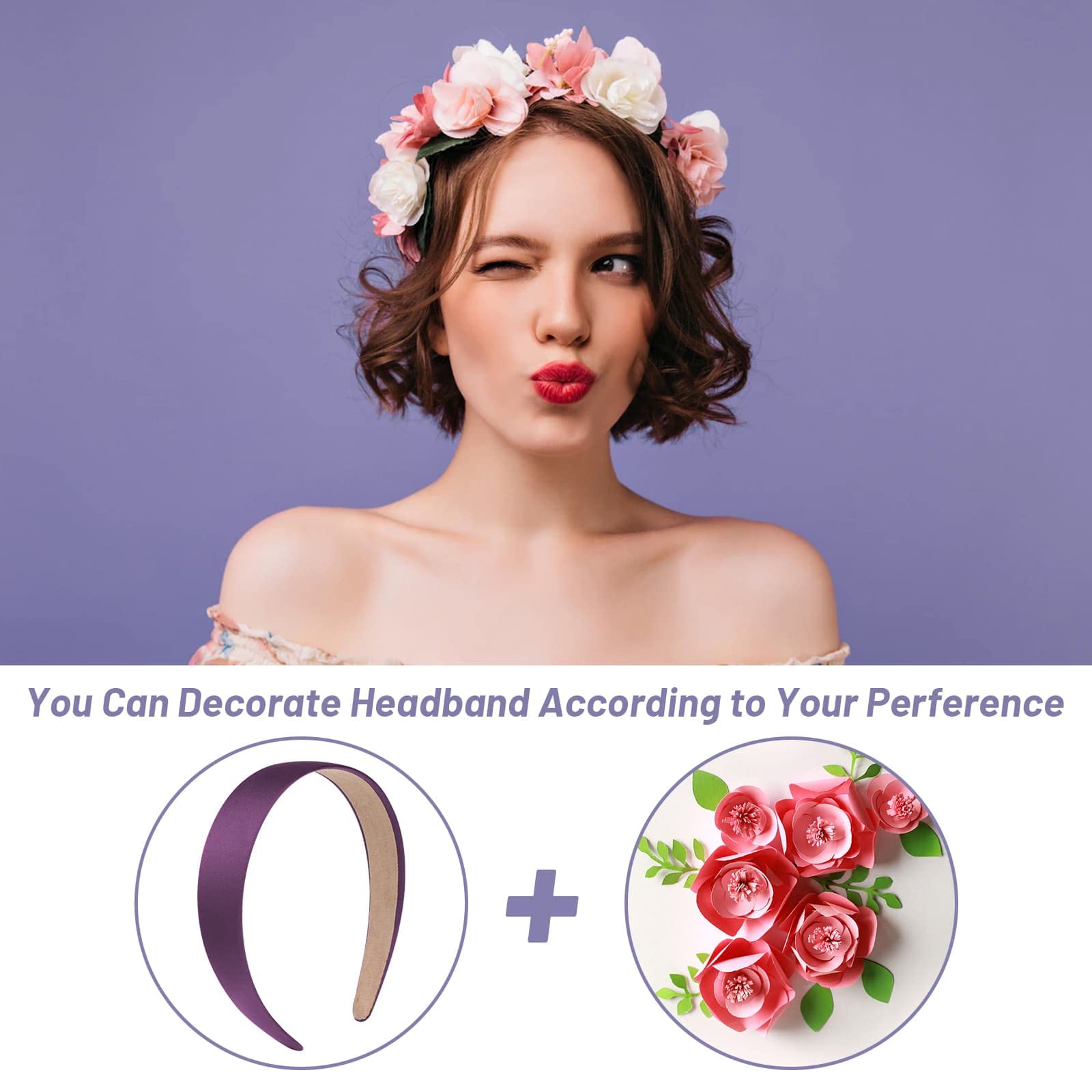 Assorted colors of Anezus bulk satin hard headbands