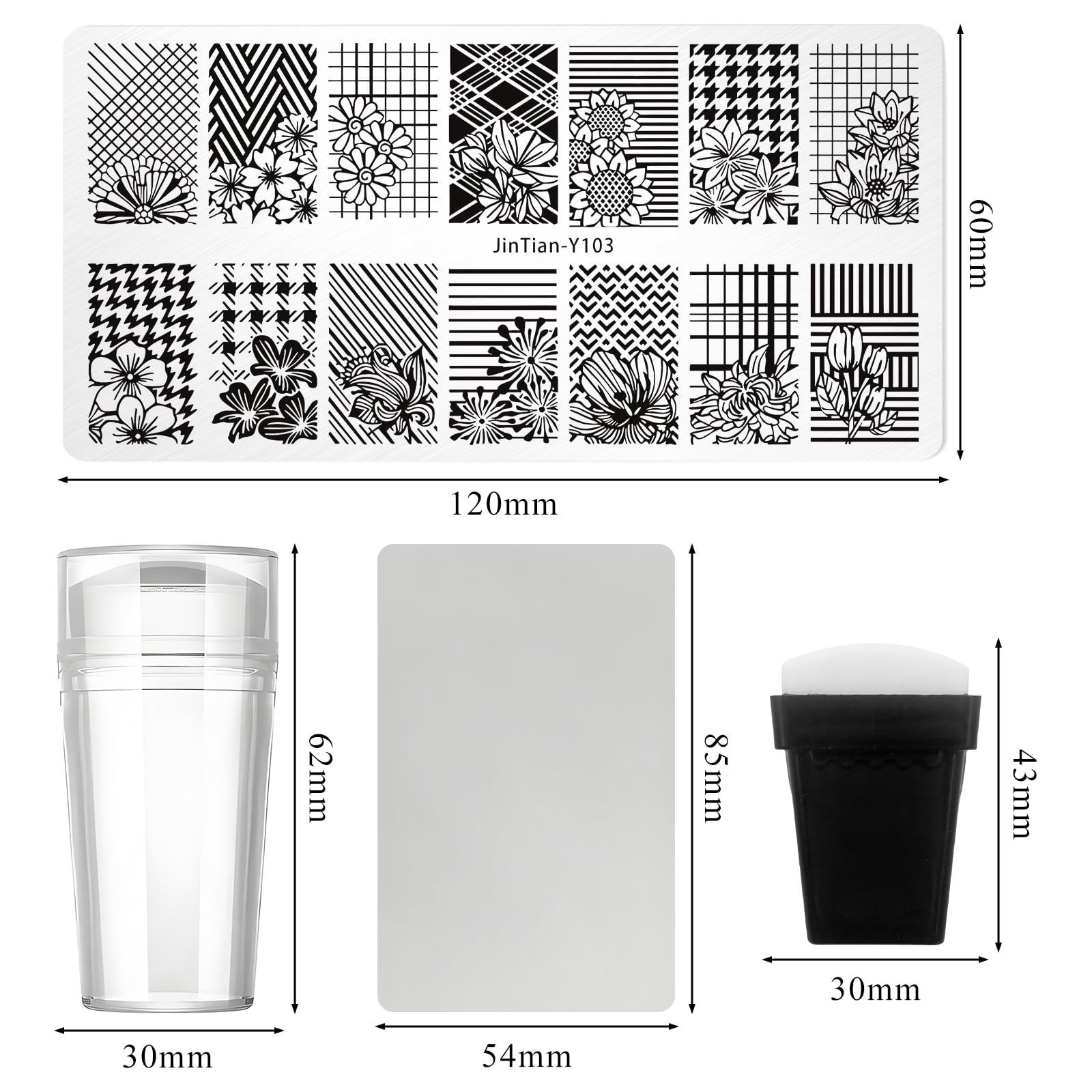 Silicone jelly stamper and scraper tool for nail art