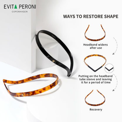 Detail shot of the flexible resin construction of Evita Peroni headband