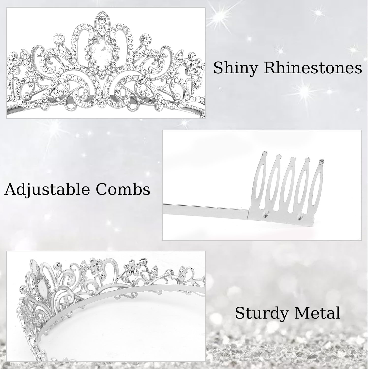 Close up of Didder rhinestone crown details