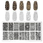Close up of Molilon nail stamping plate etched pattern
